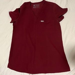 FIGS - X-SMALL CATARINA TOP BURGUNDY
